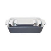(R8) Mixed Lot – 12x Items. 1x 3 Piece Roaster Set Grey Ceramic RRP £11 Each. 1x 4 Piece Roaster Se