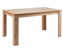 (Mez) RRP £75. Marcy Dining Table Oak. (L)150 x (W)90 x (H)76.5cm