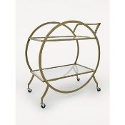 (9G) Lot RRP £105. 3x Drinks Trolly Gold (W67x D38x H78cm Approx) RRP £35 Each.