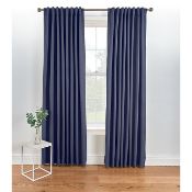 (9F) RRP? 3x Items. 1x Hidden Tab Top Plain Curtains Blue Blackout (Width 168cm x Drop 228cm). 1x E