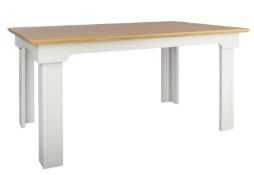 (Mez) RRP £190. Diva Dining Table Ivory. (L)150 x (W)90 x (H)75cm