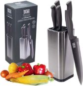 (8A) 8x Knife Set / Block Items. 1x Taylor’s Eye Witness Titanium 5pc Knife Block Set. 1x Black & G
