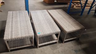 (7A) 4x Rattan Coffee Table Rectangle. (102x 50x 36cm Approx). NO STOCK PHOTO – NO GLASS ON TABLE