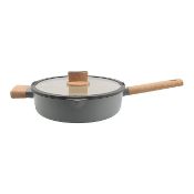 (R8) 6x Items. 2x Simplicity Saucepans With Lid RRP £18 Each. 1x 20cm Aluminium Chip Pan RRP £9. 1x