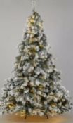 (Mez) Contents Of Pallet – Approx 8x Mixed Christmas Items. To Include 7ft Flocked Pre Lit Pine Tre