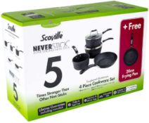 (9F) Lot RRP £130. 2x Scoville Neverstick Toughened Aluminium 4+1 Cookware Pan Set RRP £65 Each.