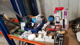 (11C) Contents Of Shelf – Mixed Electrical Items. To Include Status 4 Socket, 2 USB, 2 Metre 13Amp