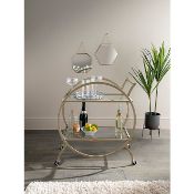 (9F) Lot RRP £70. 2x Drinks Trolley Gold (W67x D38x H78cm Approx) RRP £35 Each.