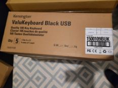Box Of 5 Kensington 1500151 & 1500109 Value Keyboard Black Pc/Mac Keyboards