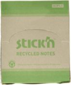 Box 12 X Packs Of 12 Sticky Repositionable Notes 76X127mm Recycled 100 Sheets Yellow