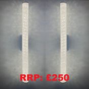 Pack Of 2 Large Modern Crushed Crystal Led Bathroom Mirror Light Ceiling Light Ip44 Cool White