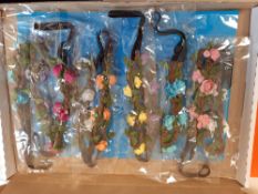 Headbands, floral, leather, mixed colours