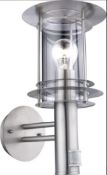 Brand New Globo Miami Outdoor Light Stainless Steel Transparent Clear Light RRP £60