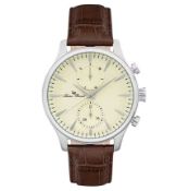 Lucien Piccard Lancaster LP-28011MF-020-BRW Beige Dial Brown Leather Strap