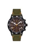 Lucien Piccard Mason LP-28015C-BB-024GRN Chronograph Brown Dial Green Olive Leather Strap