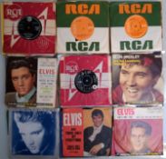 A collection of 60 x Elvis Presley vinyl records including promo.