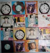 A collection of 30 x Culture club vinyl records and poster version.