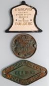 A collection of 3 x original cast iron railway wagon plates. British rail etc.