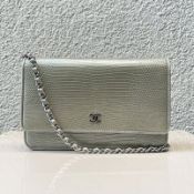 CHANEL Chanel Wallet On Chain Lizard Effect Exotic Bag