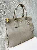 PRADA Prada Galleria Calfskin Leather Gold Hardware Medium Hand Bag