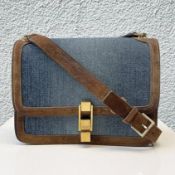 YVES SAINT LAURENT Le Carre Jean ve Suede Shoulder Bag
