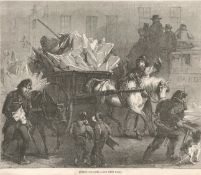 1857 Antique Newspaper Victorian London Ice-Carts Through the Streets