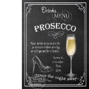 Prosecco Classic Pub Drink Large Metal Wall Art.