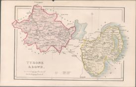 Antique Engraving 1850’s Map Tyrone & Down Ireland