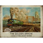 London To Paris Pullman Steam Train Large Metal Wall Art