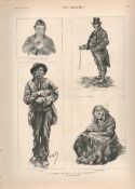 Sketches of Co Galway Ireland Ceili Cottage Meeting, Characters