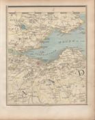 Firth of Forth Fife & Lothian Edinburgh John Cary's Antique 1749 Map.