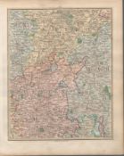 Birmingham Wolves Warwick Stratford on Avon - John Cary’s Antique 1794 Map