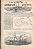 1850 Antique Newspaper Sir Robert Peel Funeral Procession.