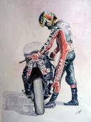 Barry Sheene Akai Yamaha Large Metal Art