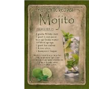 Mojito Cocktail Authentic Recipe Large Metal Wall Art