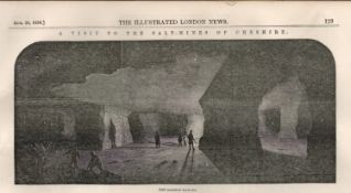 Visit To The Salt Mines Of Cheshire 1850 Antique Newspaper.