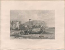 Hastings East Sussex Antique 1842 Steel Engraving 2