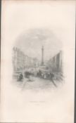 Antique Engraving 1850’s Sackville Street Dublin.