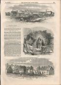 Irish Famine Scenes Villages Tullig Kilrush 1849 Antique.