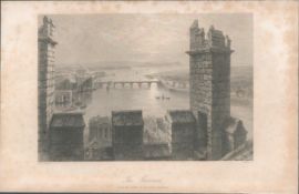 Antique Engraving 1850’s Tower Cathedral Limerick