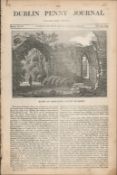 Antique Irish History Newspaper 1834 Ruins of Greyabbey County of Down.