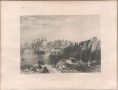 Bridlington Antique 1842 Steel Engraving.