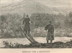 1887 Irish Land Wars West of Ireland Barricade of Felled Trees to Obstruct the Police.
