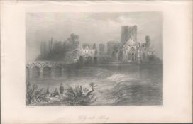 Antique Engraving 1850’s Holy Cross Abbey Tipperary.