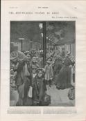 Hop Picking Season Kent 1901 Original Antique Print