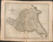 East Riding of Yorkshire John Cary 1787 Antique Hand Coloured Map.