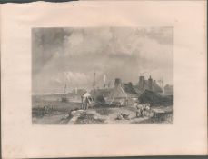 Blyth Northumberland Antique 1842 Steel Engraving.