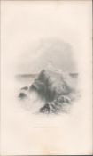 Antique Engraving 1850’s Light-House Howth Dublin.