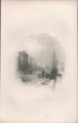 Antique Engraving 1850’s Quay at Waterford Ireland