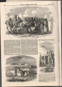 Irish Famine Scenes Villages of Galway 1849 Antique.